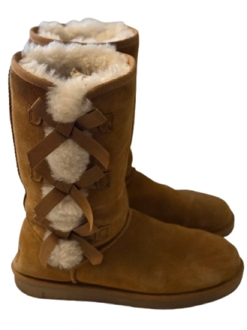 Koolaburra by UGG Women’s Chestnut Triple Bow Faux Fur Lined Winter Boots Size 9